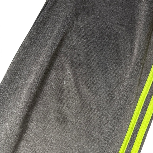 Men’s Large Adidas Sweatpants – Gray with Neon Yellow Stripes - Picture 4 of 5